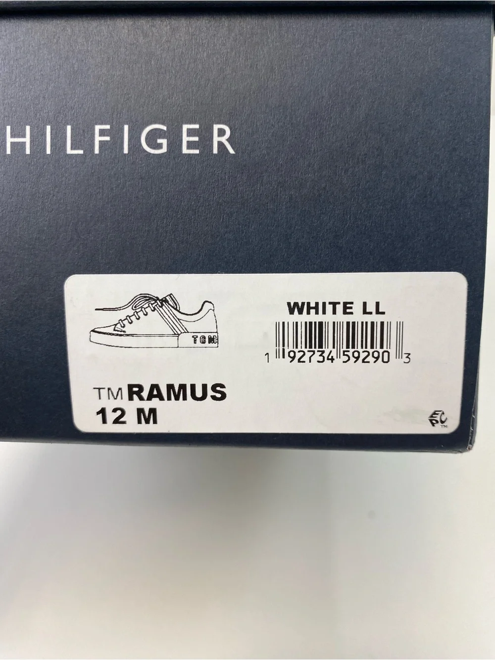 Tommy Hilfiger White Sneakers with Red & Navy Signature Stripe